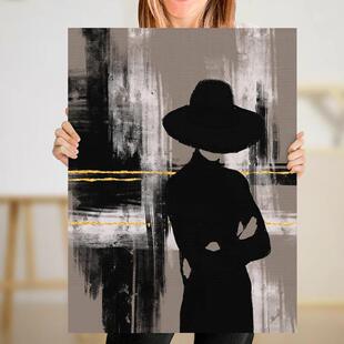 纯手绘油画现代黑白人体装饰画酒店会所服装店配画大芬村人物艺术