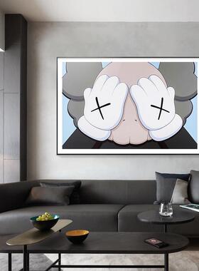 KAWS挂画潮牌客厅装饰画样板间挂画巨幅壁画落地画大幅客厅背景画