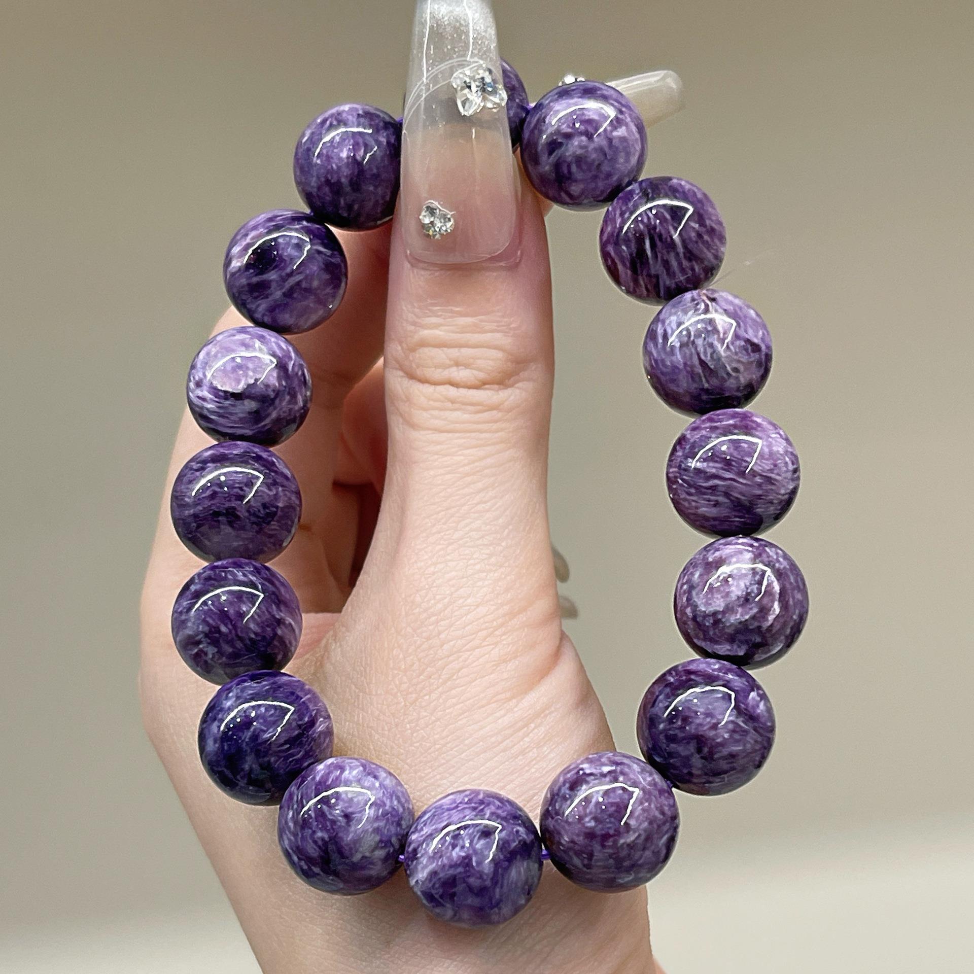 巧恩珠宝天然紫龙晶手串高货散珠设计大颗粒水晶厂家直发
