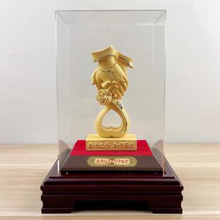 婚庆礼品 绒沙金执子之手与子偕老摆件创意西式婚庆结婚金店礼品