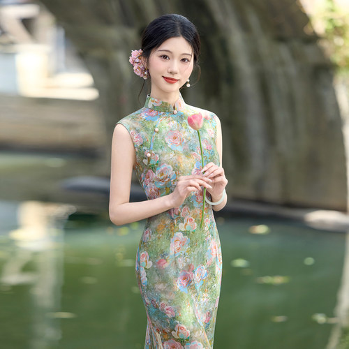 国风小个子连衣裙复古收腰上班穿
