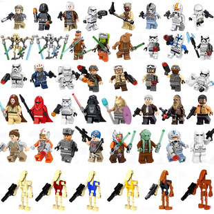 拼装积木玩具星球大战系列绝版白兵人仔偶bb8机器人军事小兵