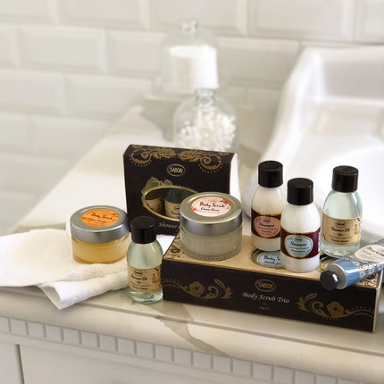 旅行装 Sabon身体磨砂膏60g/沐浴油100ml香体滋润保湿玫瑰茶/限定