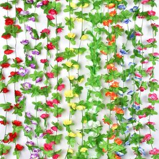 仿真小玫瑰塑料花牡丹花藤条蔓植物假花家居阳台栅栏暖气管道装饰