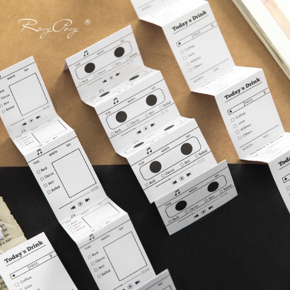 盒装联排贴纸创意手账素材贴纸旅行日记标签贴纸不干胶贴