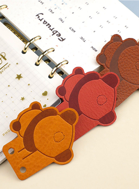 LALENTO真皮MBOX植鞣革熊猫A5A6A手帐本活页手工索引分隔页