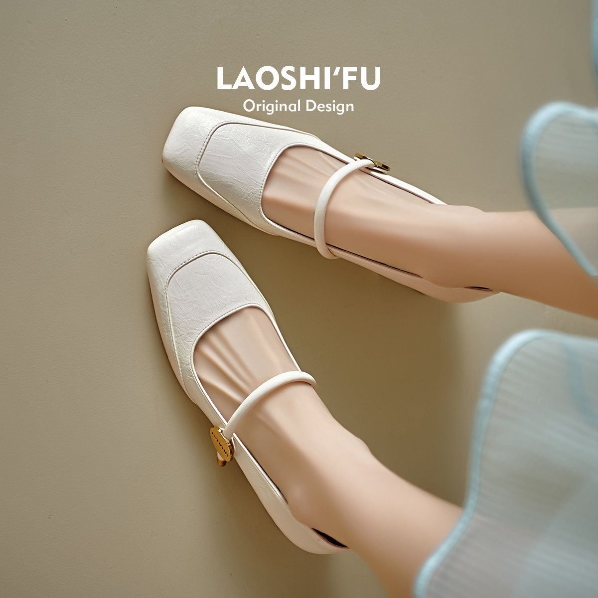 羊皮版！法式方头粗跟玛丽珍鞋女2025新款复古浅口配裙子高跟单鞋