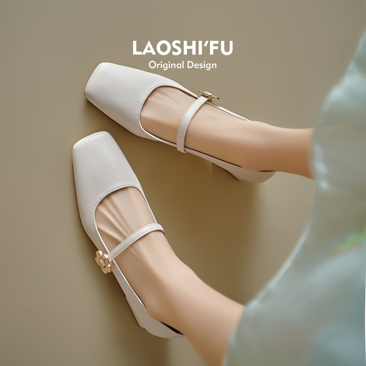 羊皮版！法式方头粗跟玛丽珍鞋女2025新款气质配裙子浅口高跟单鞋