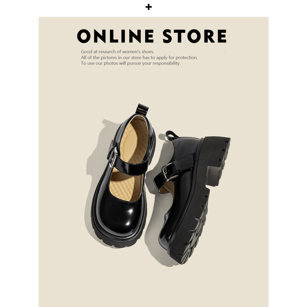 老师傅手工定制真皮厚底小皮鞋女英伦风皮带扣玛丽珍浅口粗跟单鞋