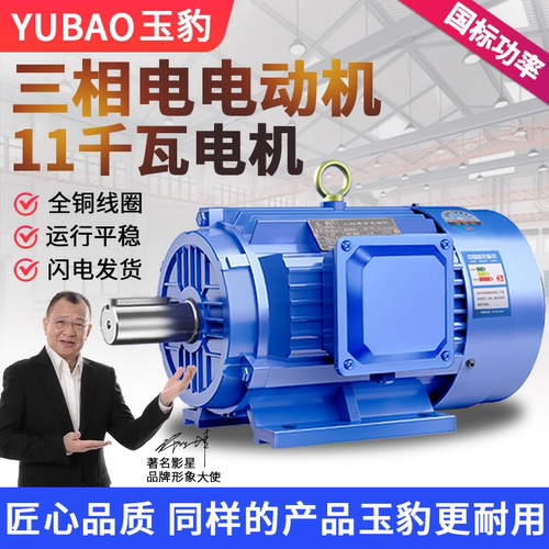 玉豹三相异步电动机全铜电机380V