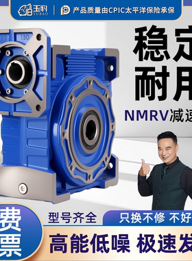 NMRV减速机输出法兰伺服步进电机大扭矩涡轮蜗杆小型变速箱减速器