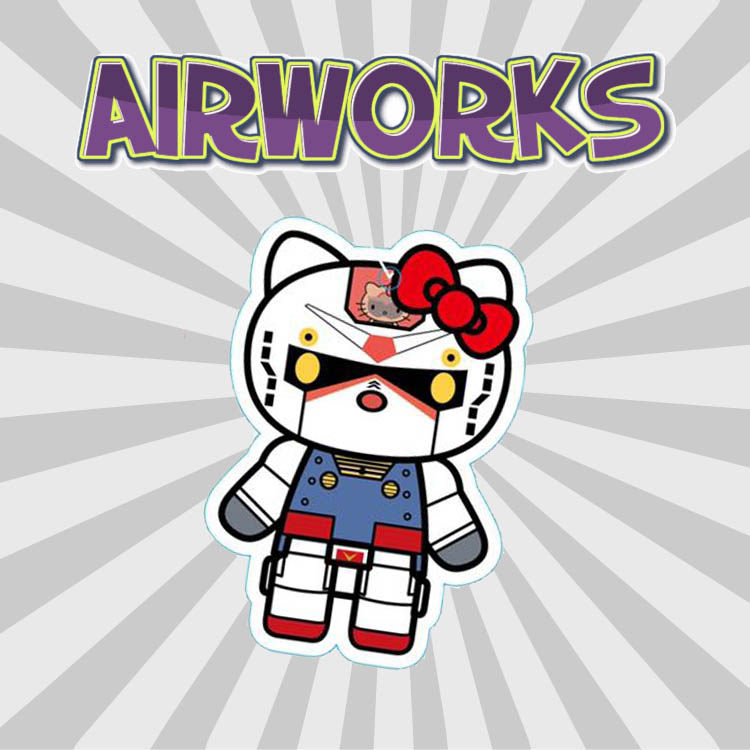 Airworks汽车香片车用挂件 香薰除异味汽车香水 hellokitty高达款