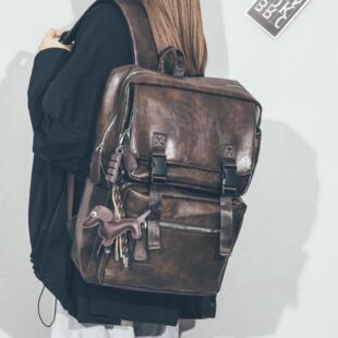 Daben Widod双肩包女百搭潮质感软皮复古电脑书包女通勤旅游背包