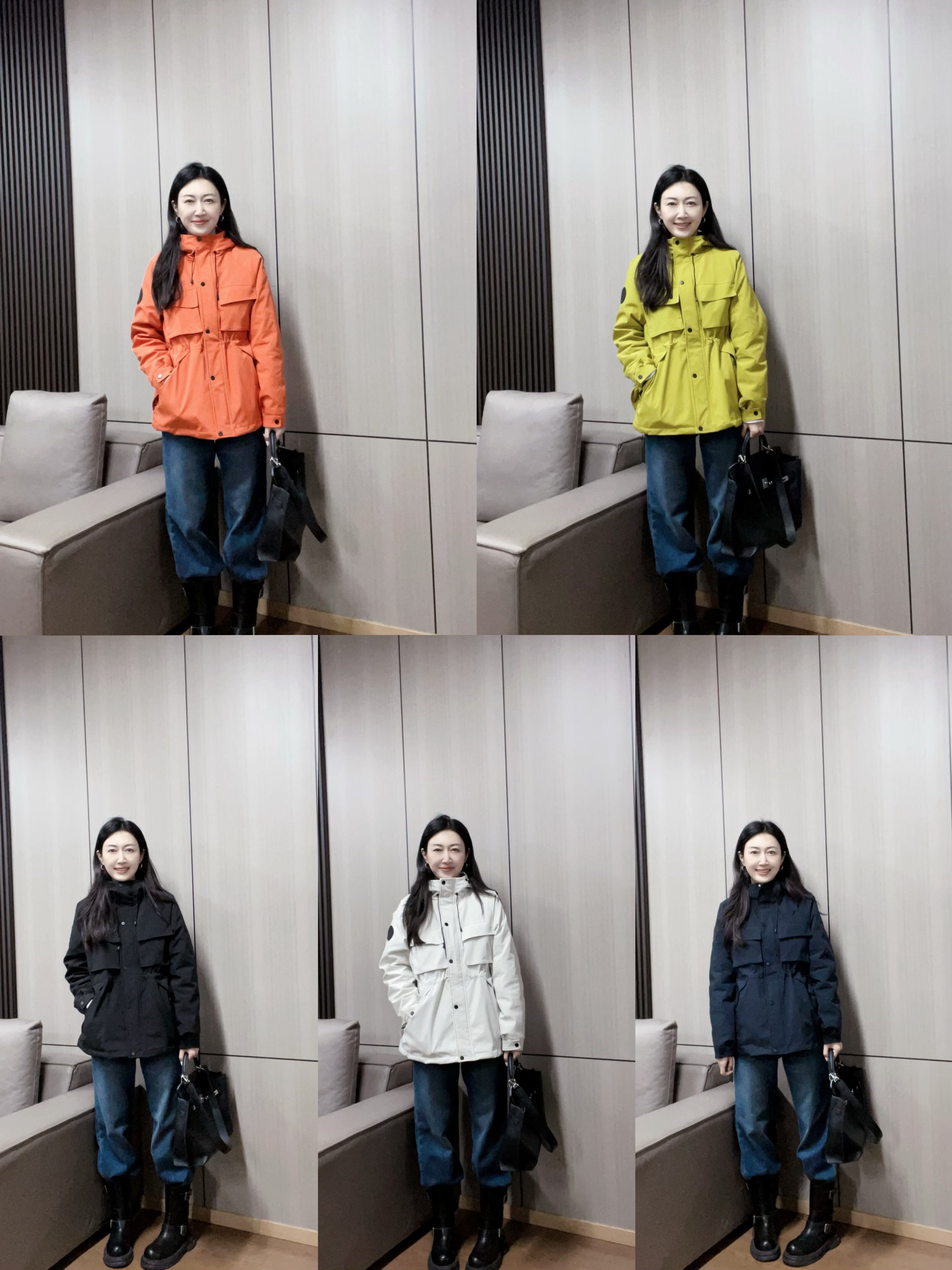 丽的城921连帽宽松羽绒服冲锋衣外套