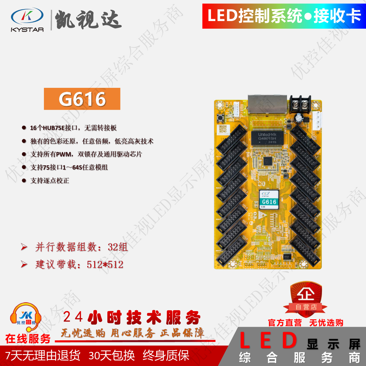 凯视达G616接收卡/全彩LED控制卡