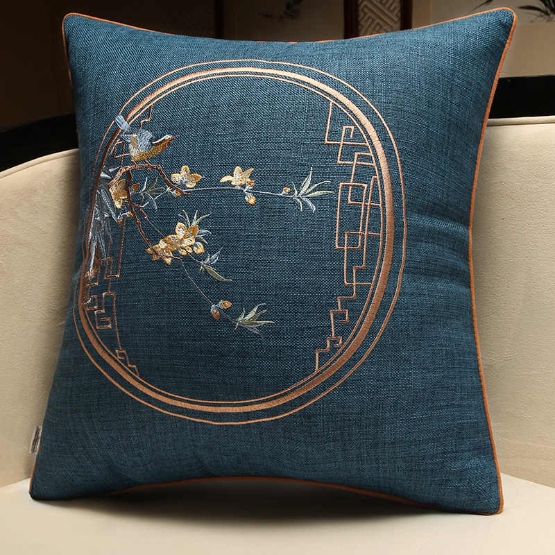 速发新中式抱枕红木沙发客不靠枕厅含芯办公室大腰号枕套床头靠垫