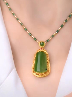 大气菱形吊坠防过敏竹节链