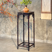 竹老表手工圆竹仿古明式 筇竹 花架香几香炉架 红竹 宋屏花几