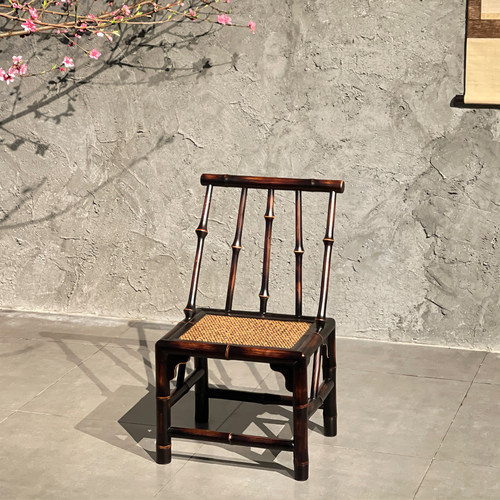 复古圆竹手工小茶凳子仿古小椅子