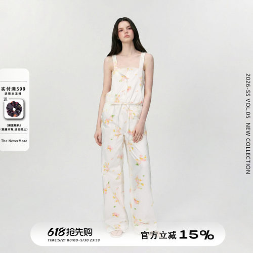复古印花背带裤辣妹简约百搭