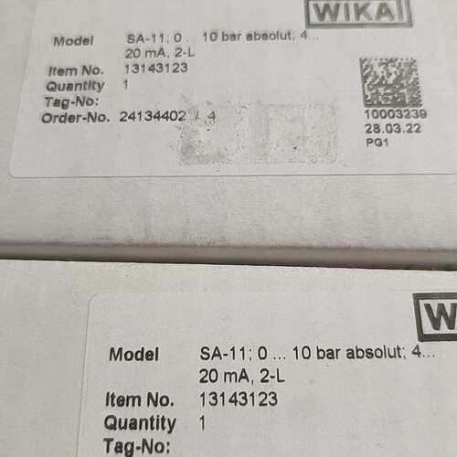 WIKA威卡SA-11压力变送器，10bar量程，20m(议价）