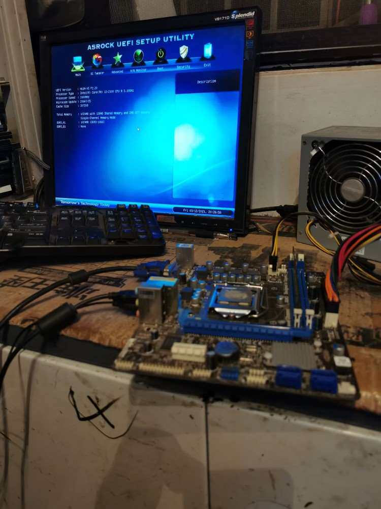 拆机5套华擎H61M-VS+i32100处理器成色不