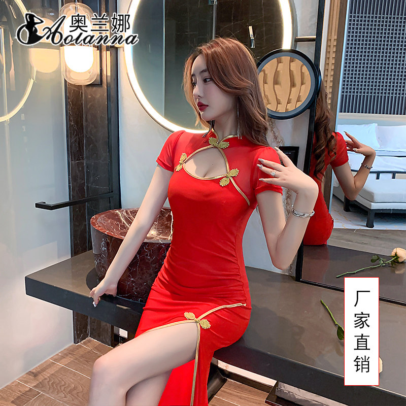 夜场女装性感低胸显瘦连衣裙夜总会夜场长裙ktv修身礼服桑拿工衣