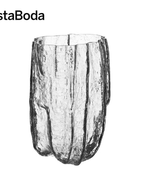 KOSTA BODA 进口水晶玻璃Crackle裂纹花瓶欧式简约客厅插花摆件