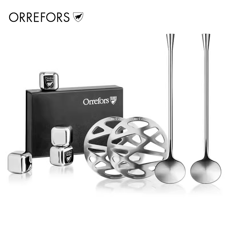 orrefors不锈钢威士忌可乐冰酒石