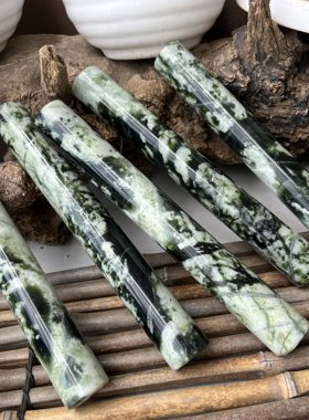 岫玉擀面杖老甲翠奇石玉石意境摆件家用包饺子工具有瑕疵随机选发