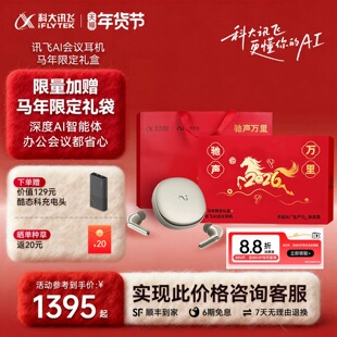 讯飞AI会议耳机翻译录音转写无线蓝牙耳机Pro3一键闪录新年礼盒