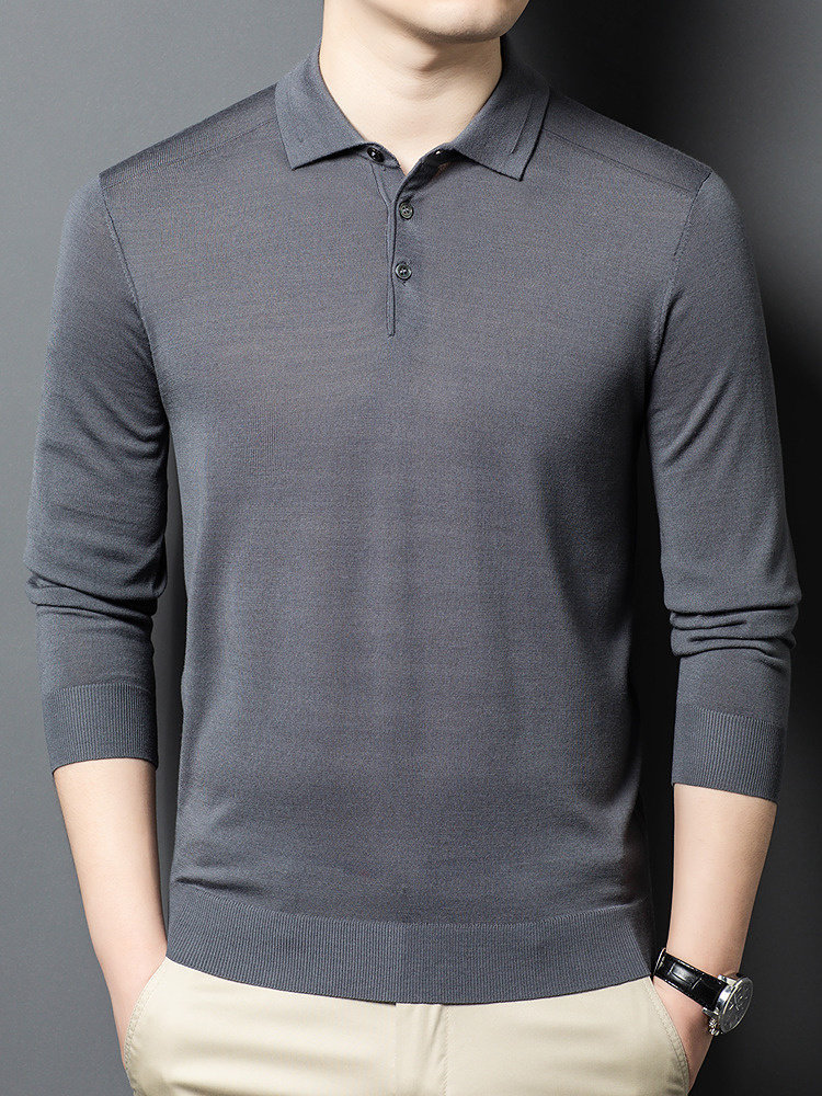 春秋薄精纺毛线底针织中老年男子长袖t恤纯色内翻领毛衣,男装,针织衫/毛衣,淘宝优惠券,粉丝福利购,淘宝优惠卷