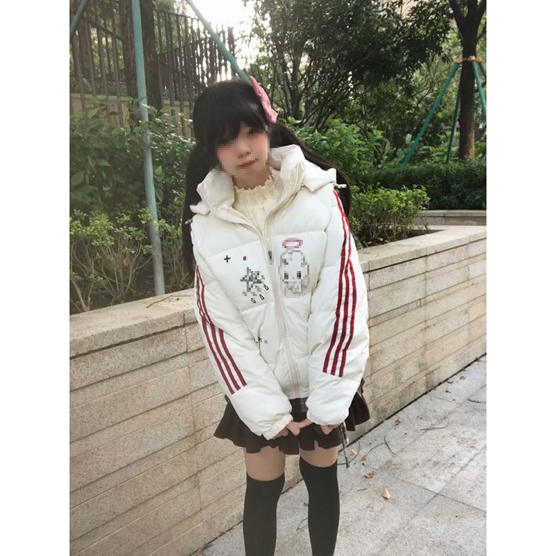 冬季保暖加厚白色棉衣外套