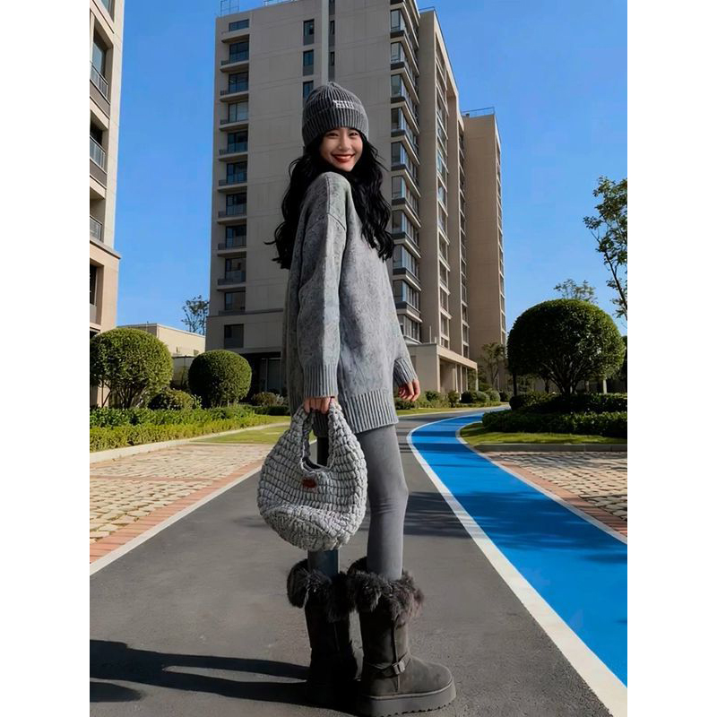 毛衣开衫女+针织阔腿短裤