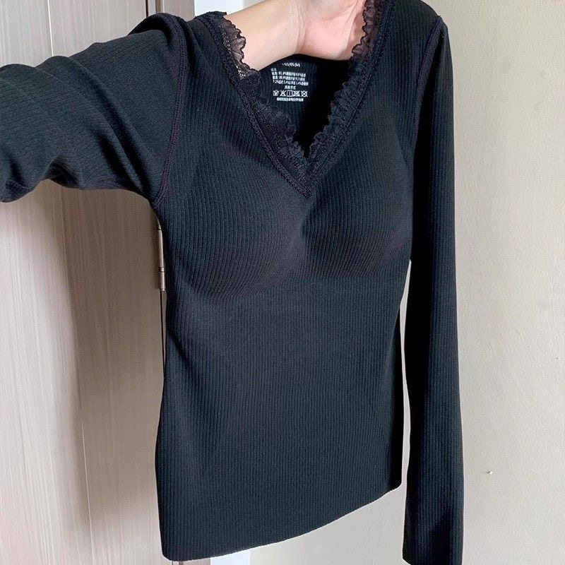 带胸垫保暖内衣女加绒加厚显瘦上衣德绒秋冬季蓄热暖宫贴片打底衫,女装/女士精品,T恤,淘宝优惠券,粉丝福利购,淘宝优惠卷