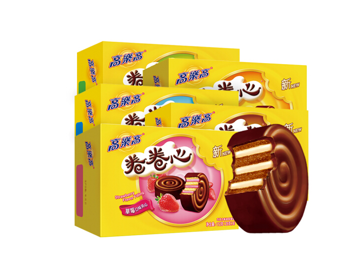 高乐高卷卷心西式糕点牛奶巧克力草莓28g*4片装4种口味