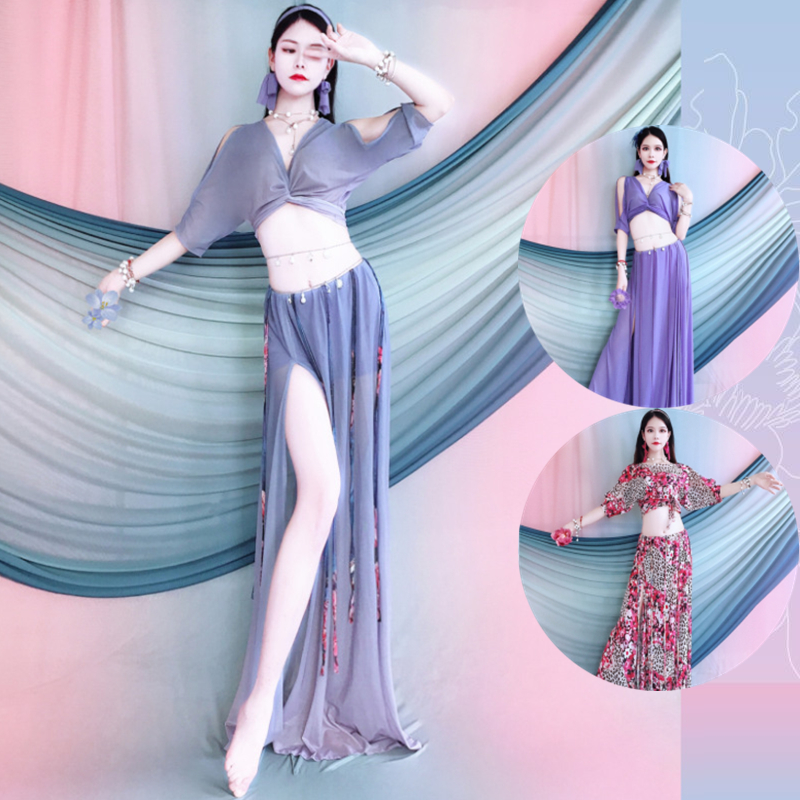 肚皮舞显瘦网纱装女练功服套装