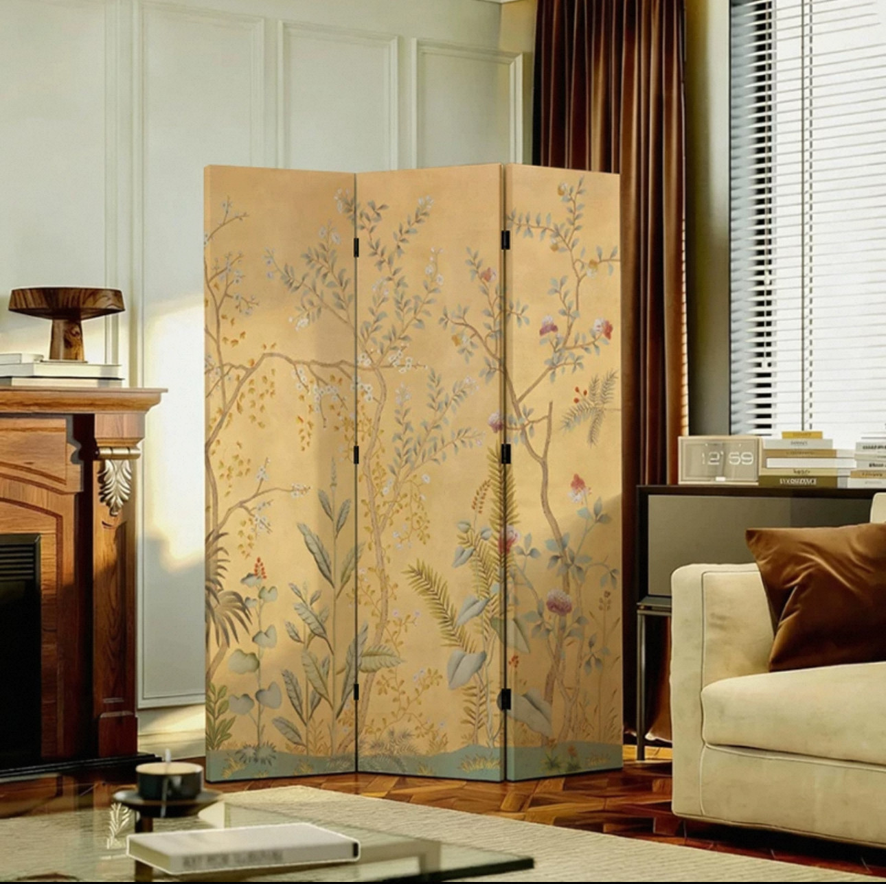 美式屏风隔断卧室遮挡家用折叠装饰客厅简约现代田园背景移动折屏