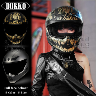 经典复古摩托车头盔男巡航机车骑行复古全盔女新国标3C认证四季