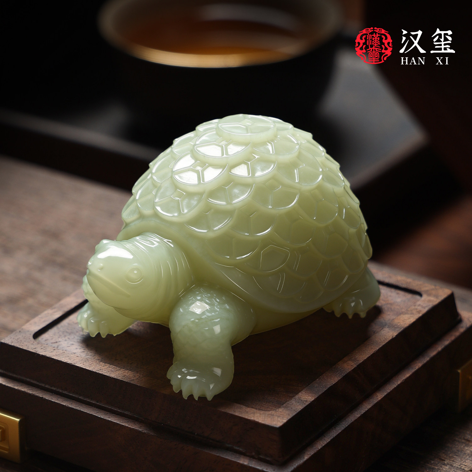汉玺《金钱龟》玉石客厅桌面摆件招财家居装饰茶宠手把件节日礼物