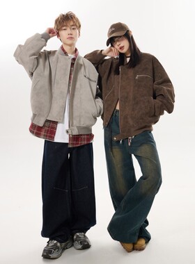 MANRESHOW 25SS水洗皮衣女款春季美式复古潮流皮夹克