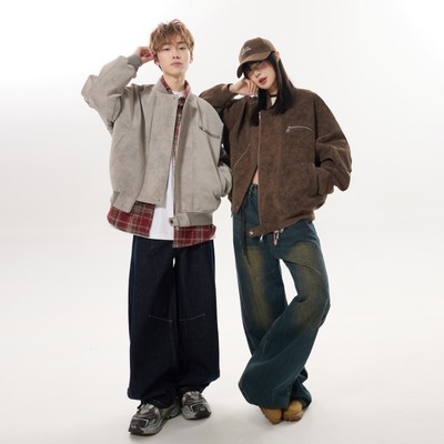 MANRESHOW 25AW水洗皮衣复古潮流皮夹克