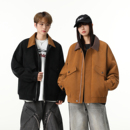 MANRESHOW 翻领拼色夹克外套