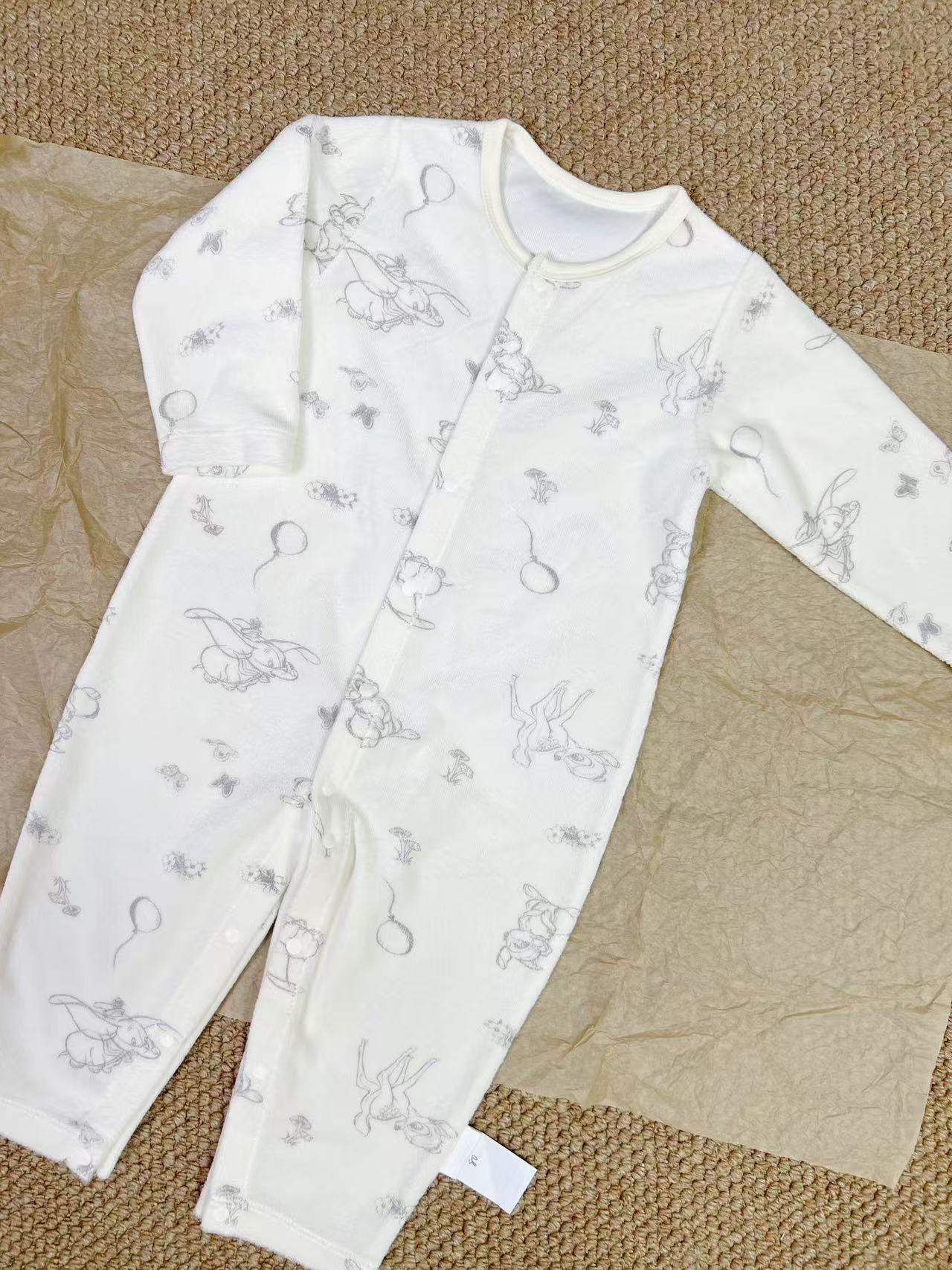 春秋季中性婴儿宝宝纯棉天鹅绒可连身衣/爬服/哈衣