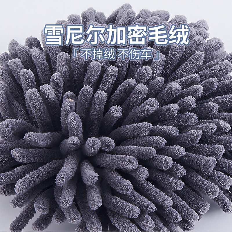 旋转洗车机拖把可伸缩软刷雪尼尔双刷洗结实耐用跨境资质认证