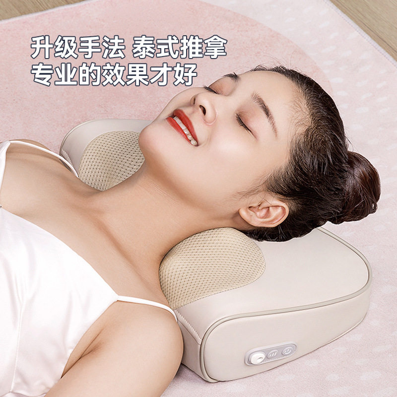 家用颈椎按摩枕头部颈部按摩仪加热腰椎腰部全身枕头按摩