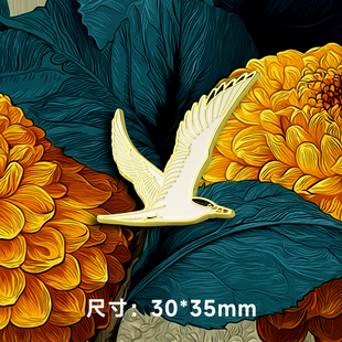 鸟类世界中华燕鸥胸针神话之鸟徽章衣装饰品国风复古前途似锦配饰