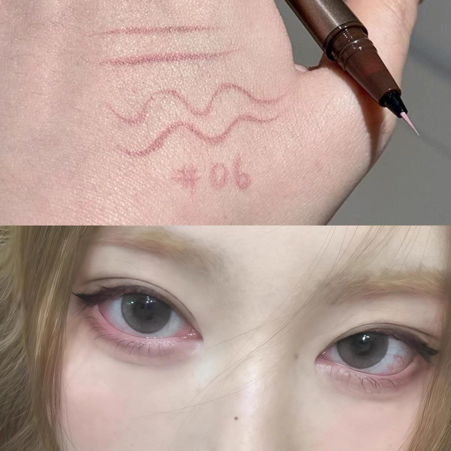 黏膜色眼睑下至！小兔眼线液笔