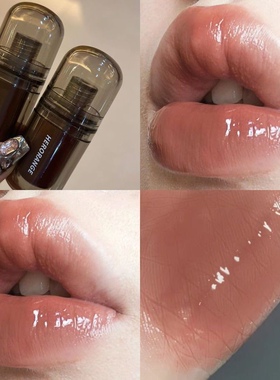 小黑块唇釉镜面水光纯欲滋润保湿成膜学生显白素颜口红不掉色沾杯