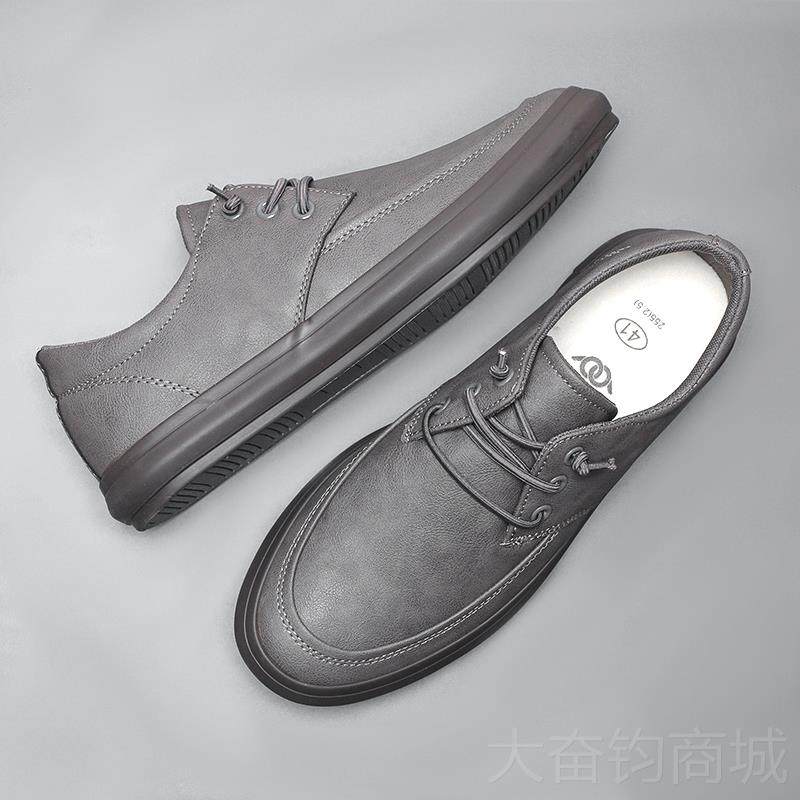正品2204冬季新款潮子男鞋休闲鞋皮鞋透韩版潮流百搭青年板鞋男系